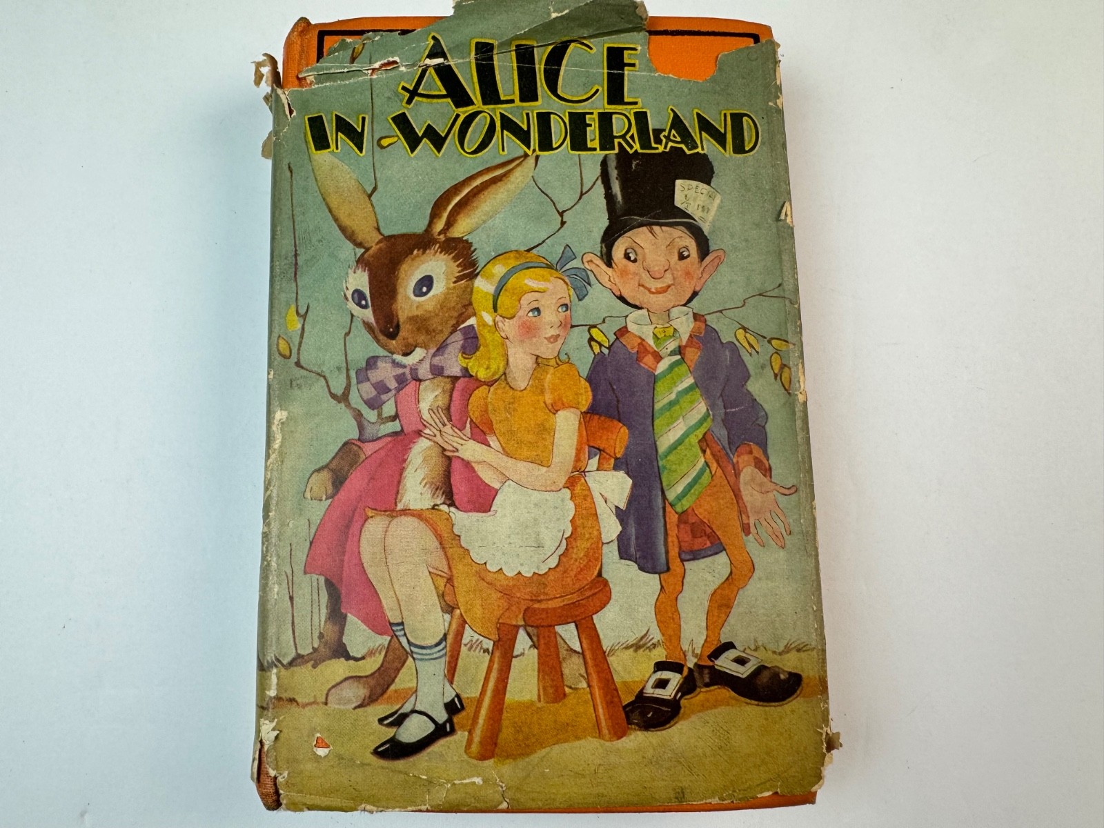 Antique 1930s 1940s ALICE IN WONDERLAND Book By Lewis Carroll DJ Goldsmith Co.
