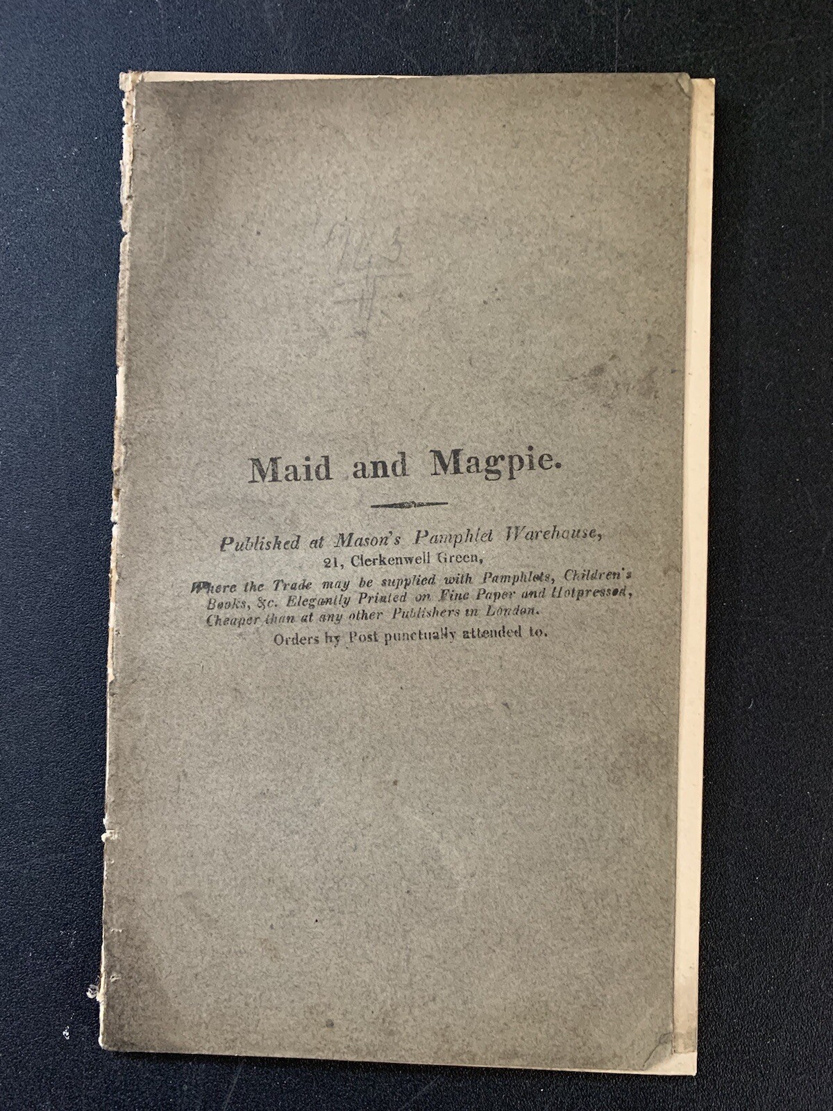 Antique Book Maid And Magpie Romantic Tale 1820 W Mason W/ Illustration