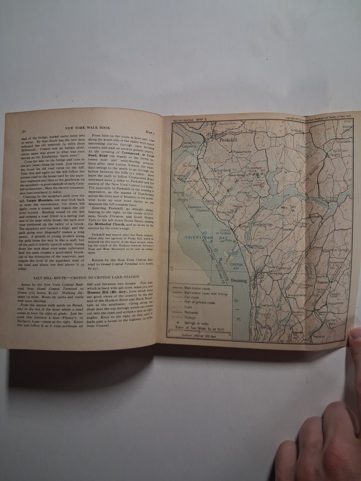 1923 NEW YORK WALK BOOK Raymond Torrey HIKING NJ NY MAPS