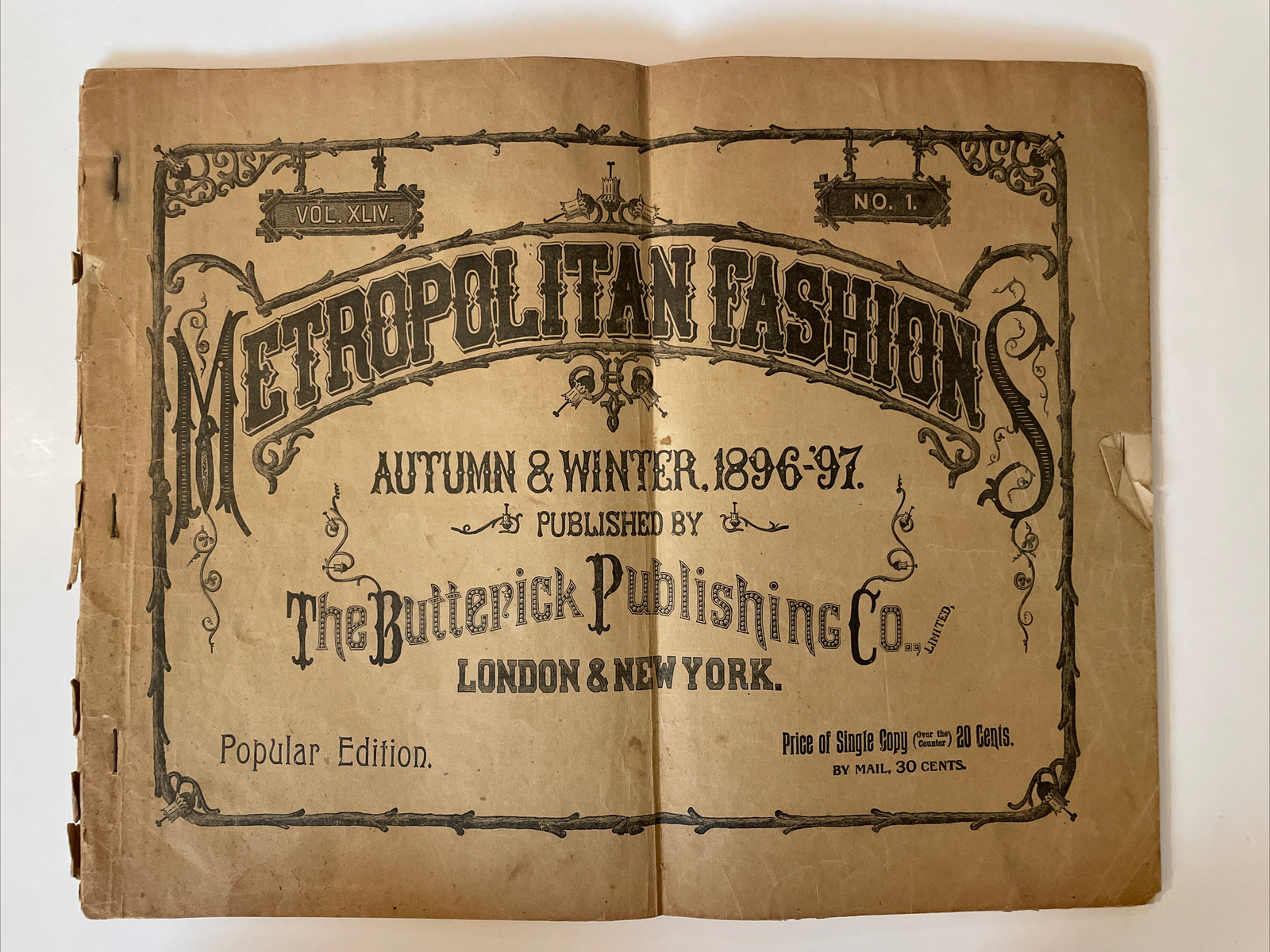RARE Metropolitan Fashions Autumn & Winter, 1896-’97 Magazine 15” x 19”