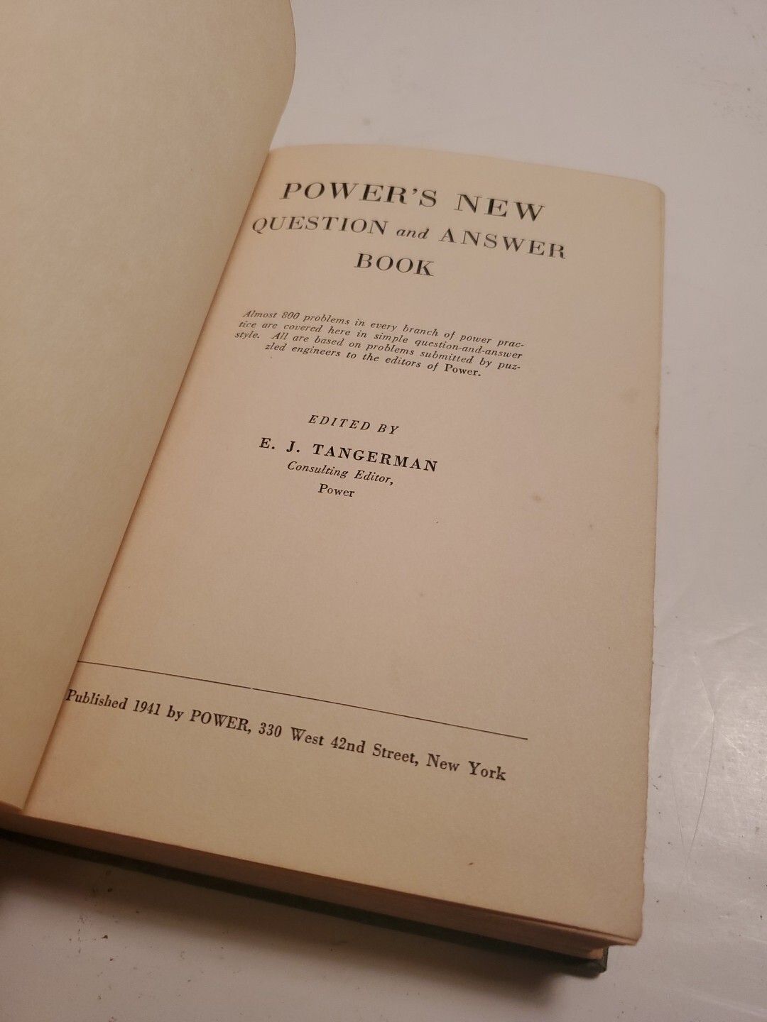 Power’s New Question And Answer Book 1941 Vintage