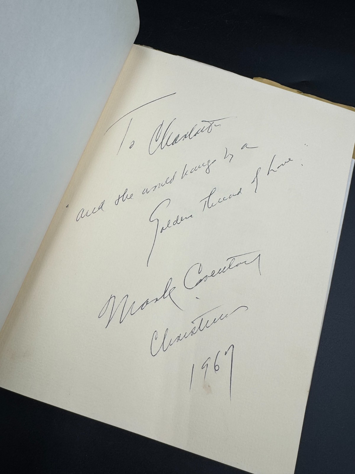 Signed 1st Ed Golden Threads Mark Coventry Poetry Book 1967 Inscribed – Rare VG+