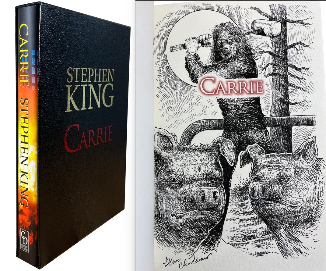 New Stephen King CARRIE Signed Remarqued Limited Deluxe Chadbourne Illustrated