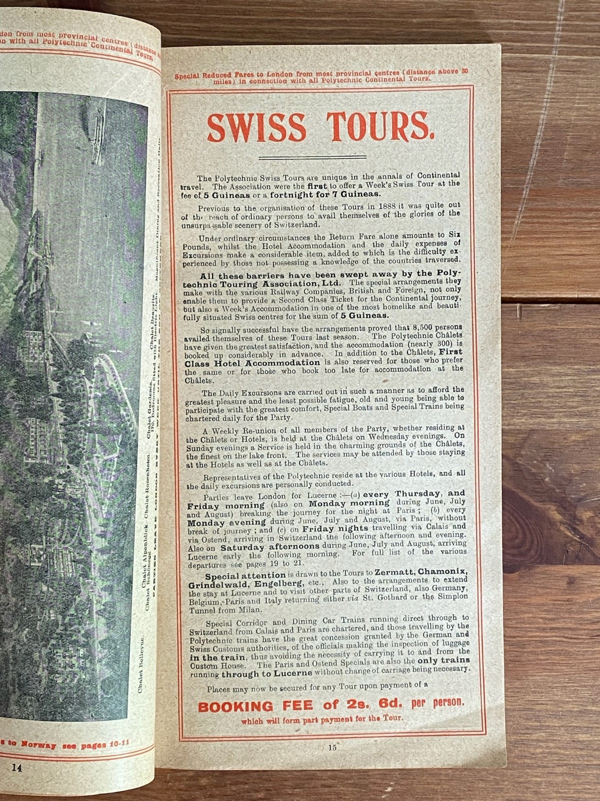 Edwardian Travel Guide ~ Polytechnic Holiday Tours 1914 ~ London Europe Tours