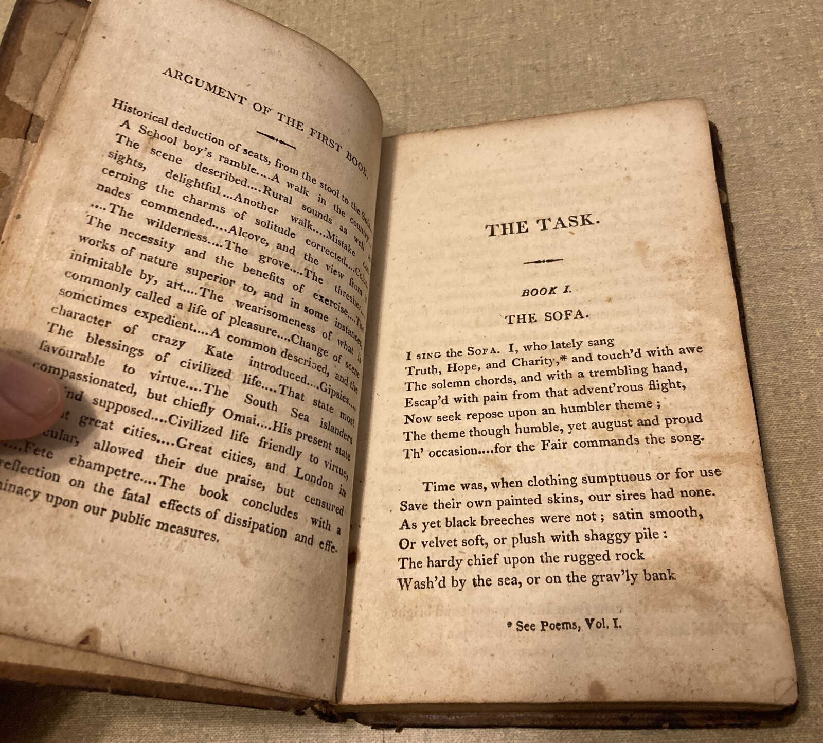 1811 Leather bound The Task a Poem in 6 Books by William Cowper Philadelphia