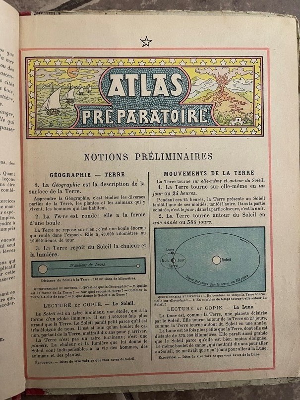 1915 PARIS. Atlas Preparatoire- Claude Auge; MAPS- Europe, Asia, Africa, America