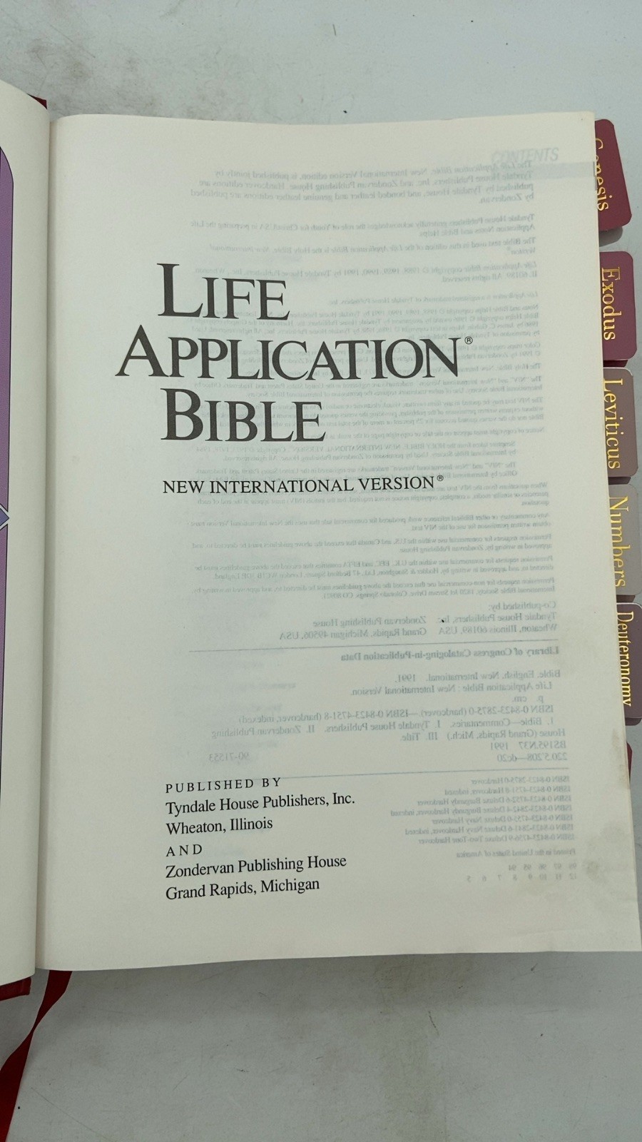 Life Application Bible: New International Version Hardcover 1991