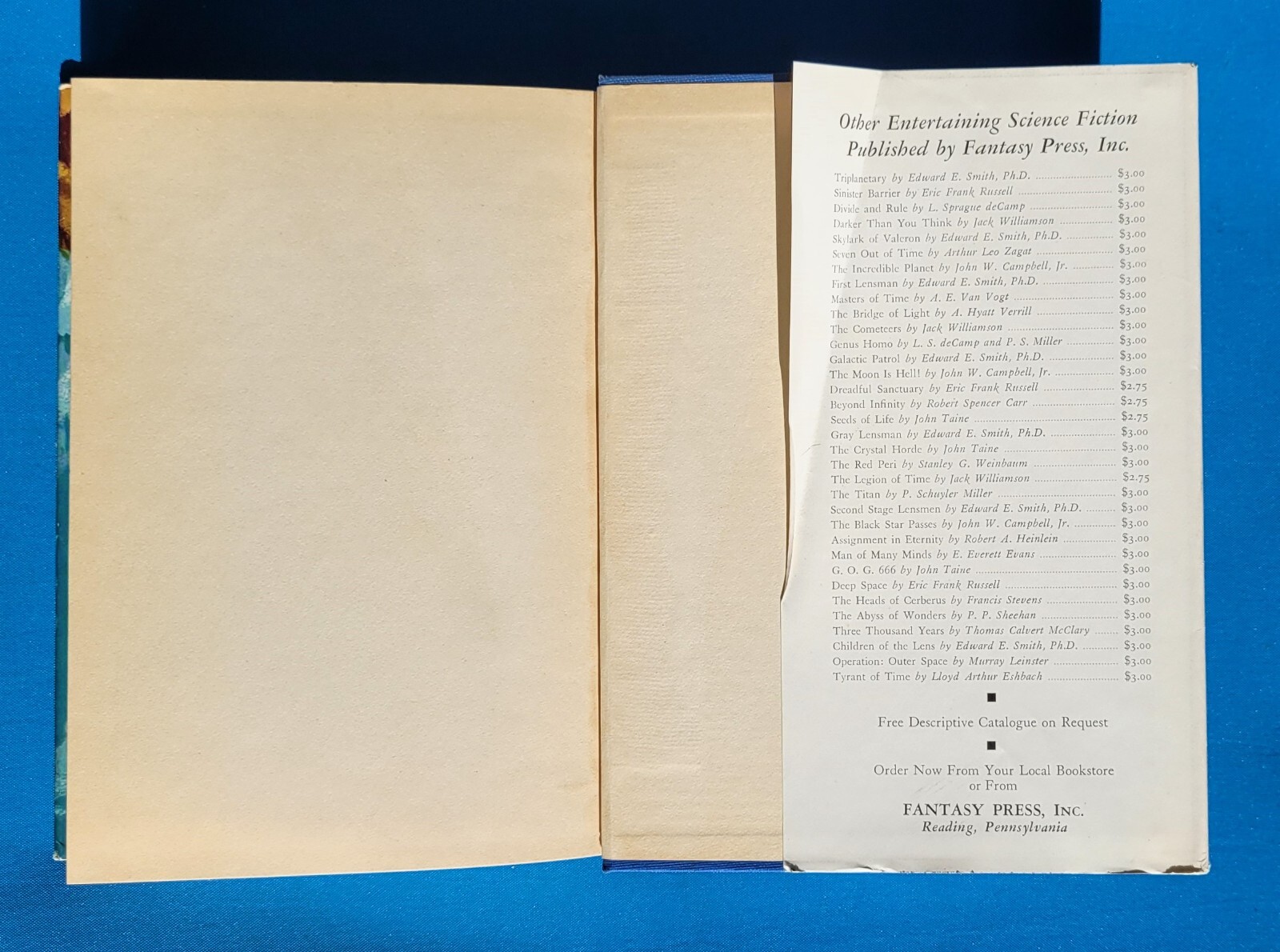 1954 OPERATION OUTER SPACE by Murray Leinster – First Edition HCDJ Clean