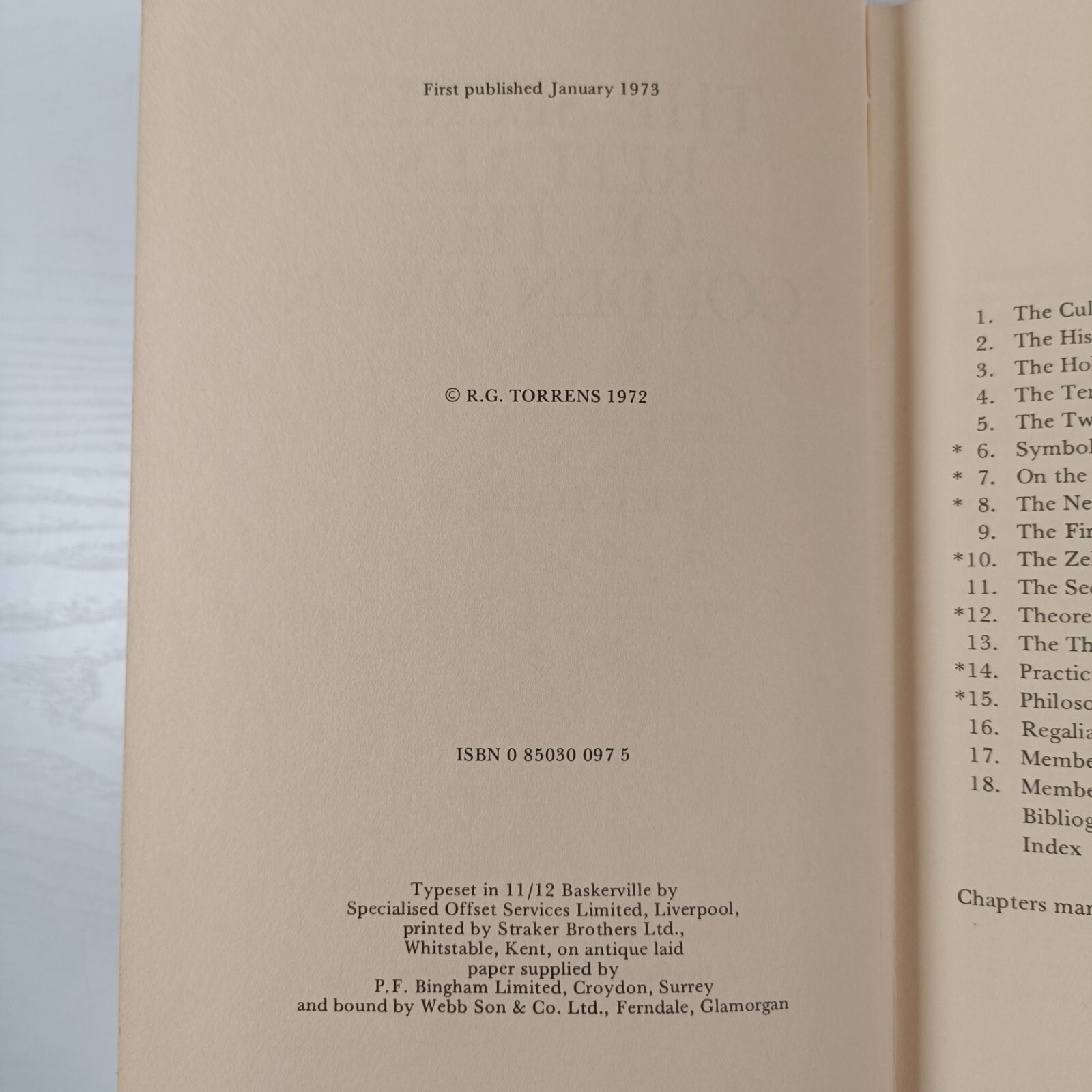 Secret Rituals of the Golden Dawn by R.G. TORRENS ~ First Edition 1973 ~ Occult