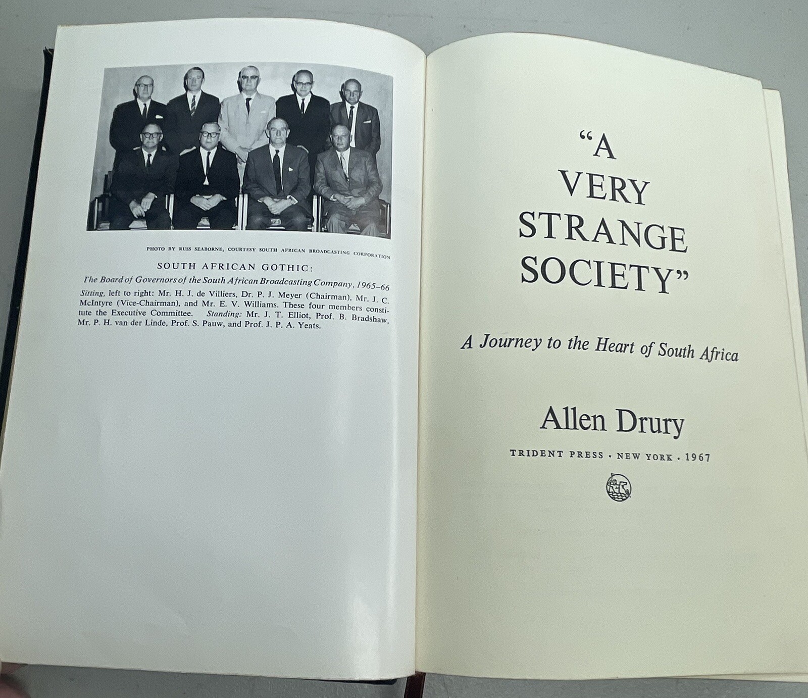 A Very Strange Society Allen Drury 1967 Leather Bound Rare Book South Africa Htf