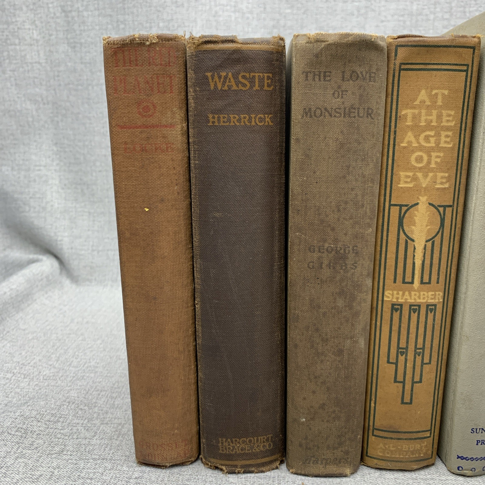 Lot of 16 Antique Decorative Vintage Fiction Books Instant Library Staging