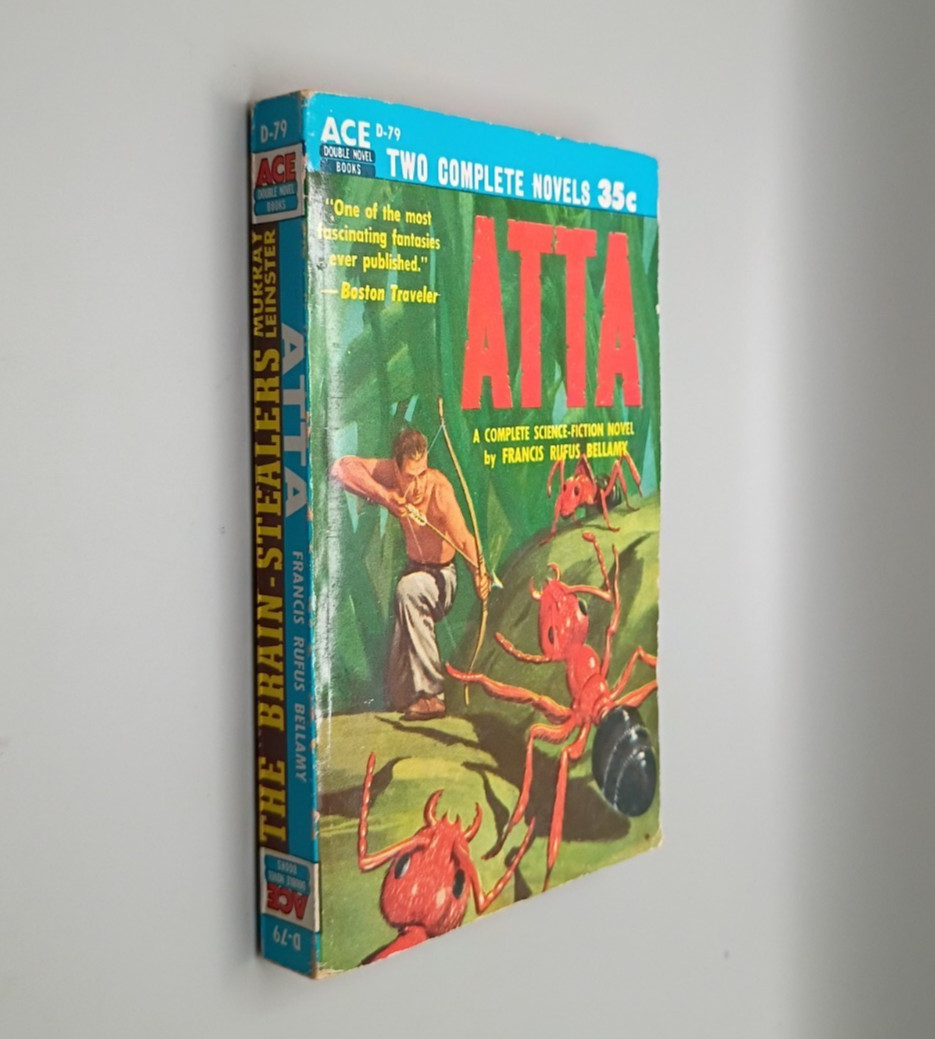 Atta by Bellamy & Brain-Stealers Ace Double Book 1954 VG SF Vintage Paperback