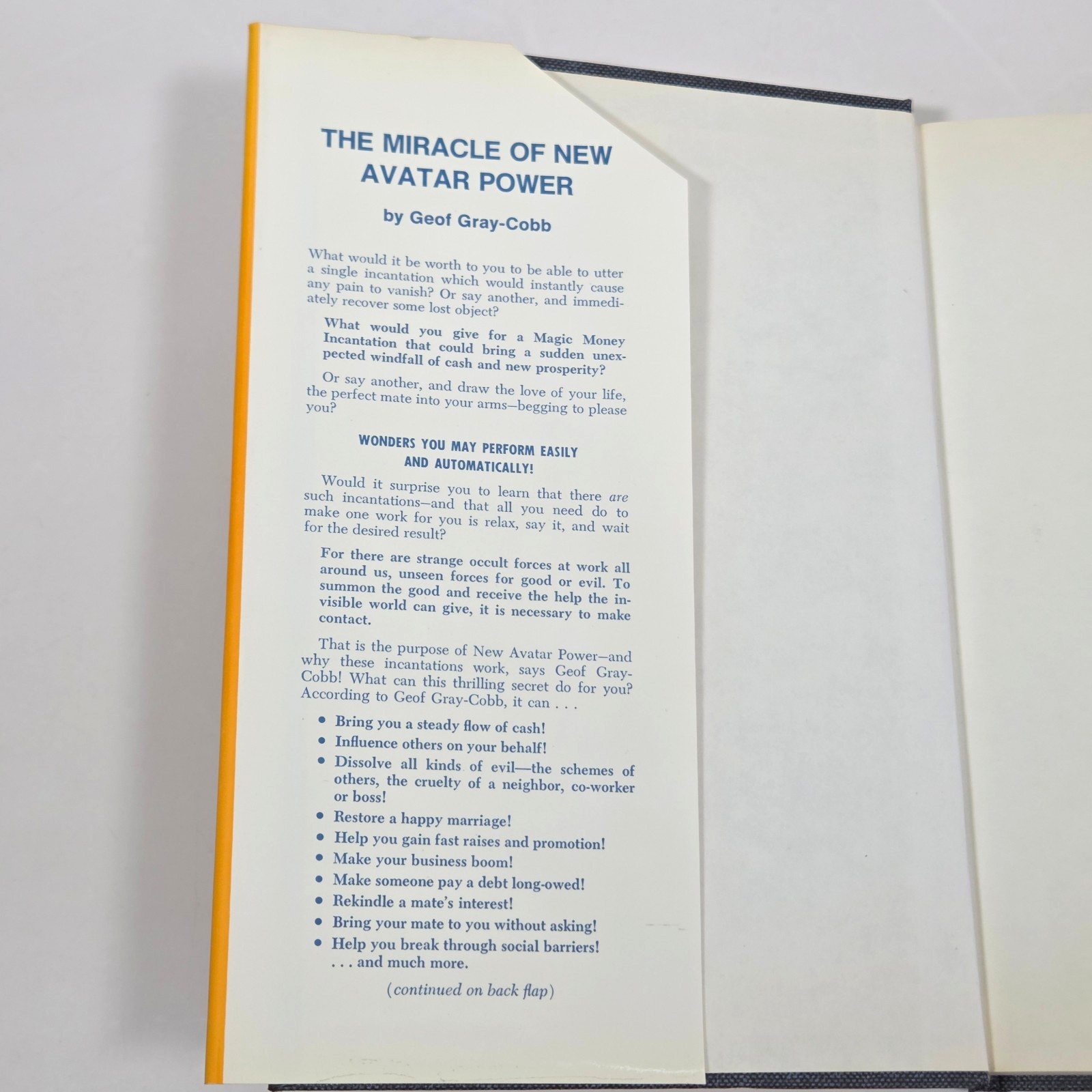 Miracle of New Avatar Power Geof Gray Cobb 1974 First Ed HCDJ Parker Publishing