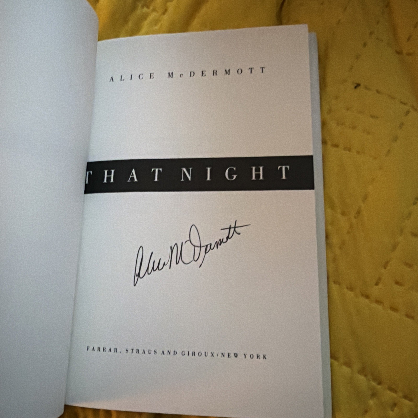 That Night Signed 1st Edition 2012 HCDJ