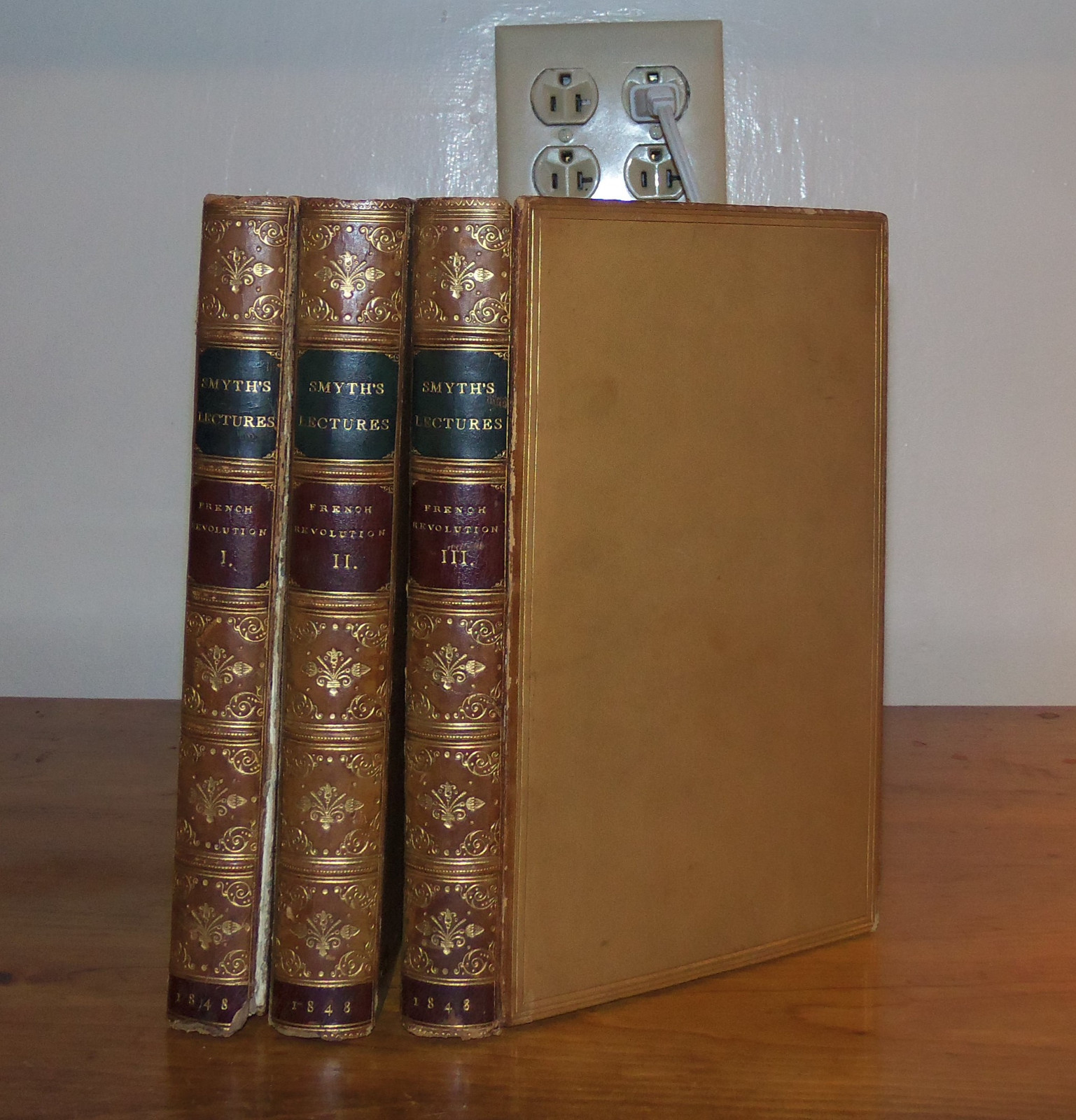 Lectures on History. French Revolution. Smyth. 3rd ed. 3 vol. 1848 Fine Binding.