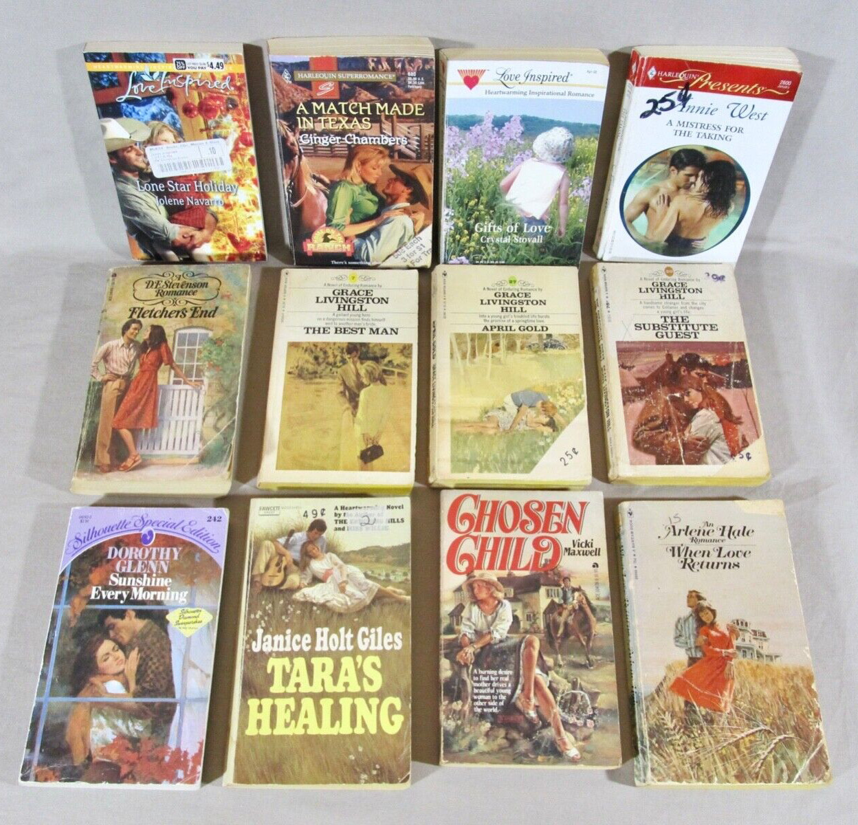 Lot of 12 Vintage Romance PB Paperback Novels Books Mixed Authors