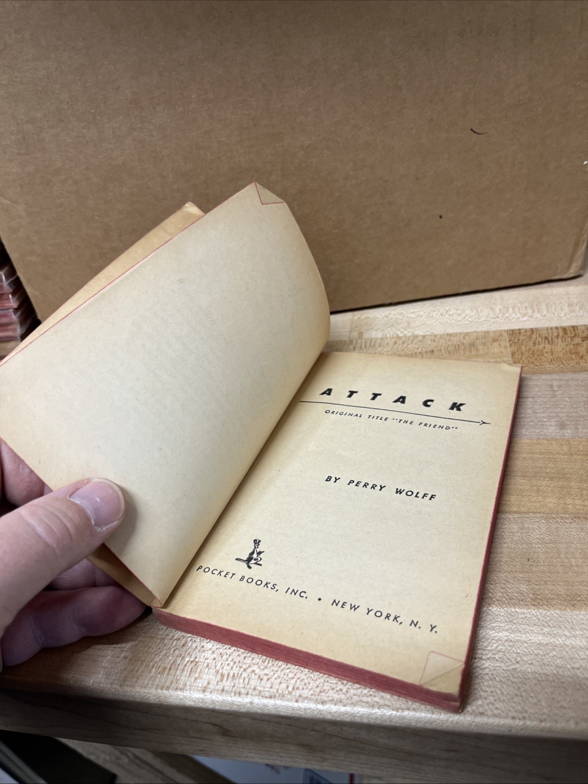 Attack (The Friend), Perry Wolff. 1951 Vintage Paperback Pocket Book 836 Box 269