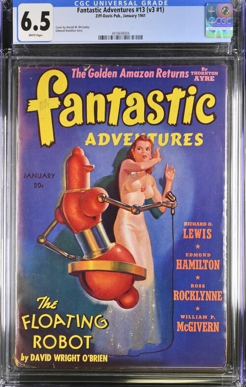 Fantastic Adventures 1941 January, #13. CGC 6.5. Robot and good girl art cover