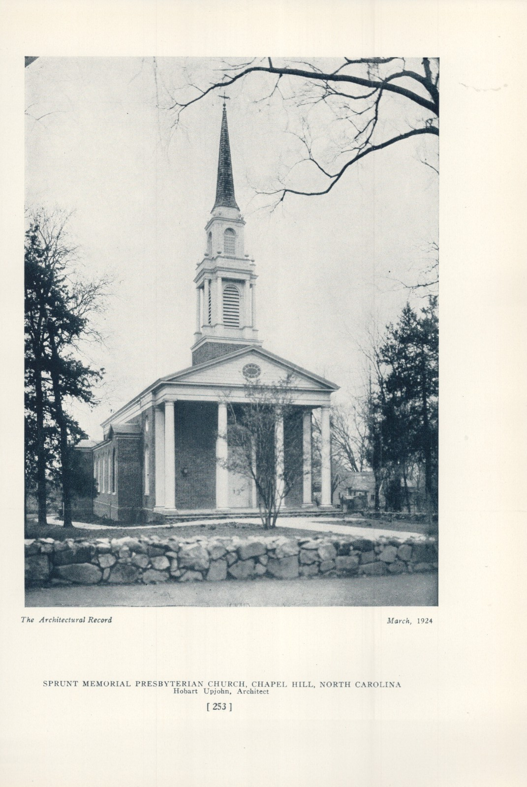 1924 * University Presbyterian Church Chapel Hill NC * Hobart Upjohn Architect