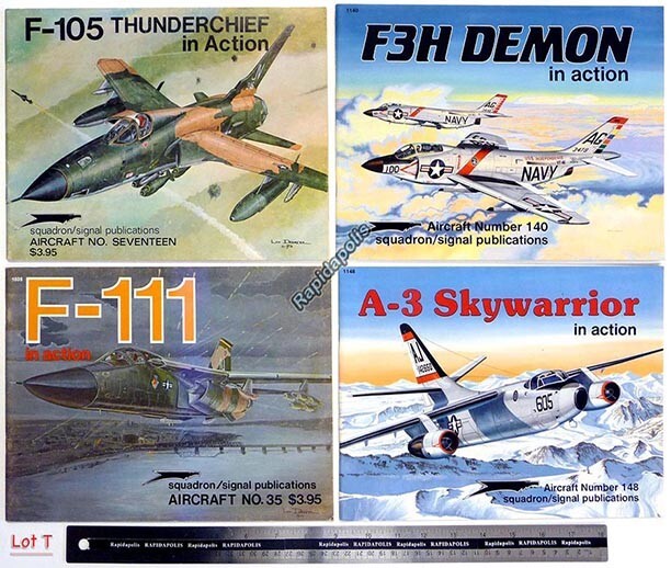 4 Vintage SQUADRON SIGNAL ‘in action’ Colorful US AircraftBooks 17 35 140 148