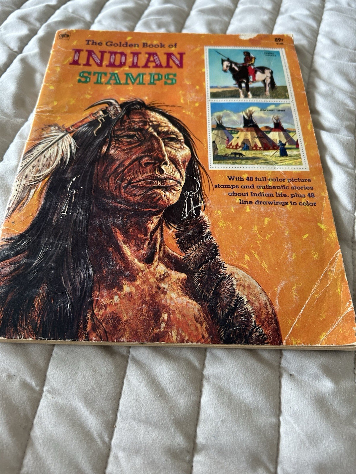 “The Golden Book Of Indian Stamps” Vintage Paperback Activity Book For Children*