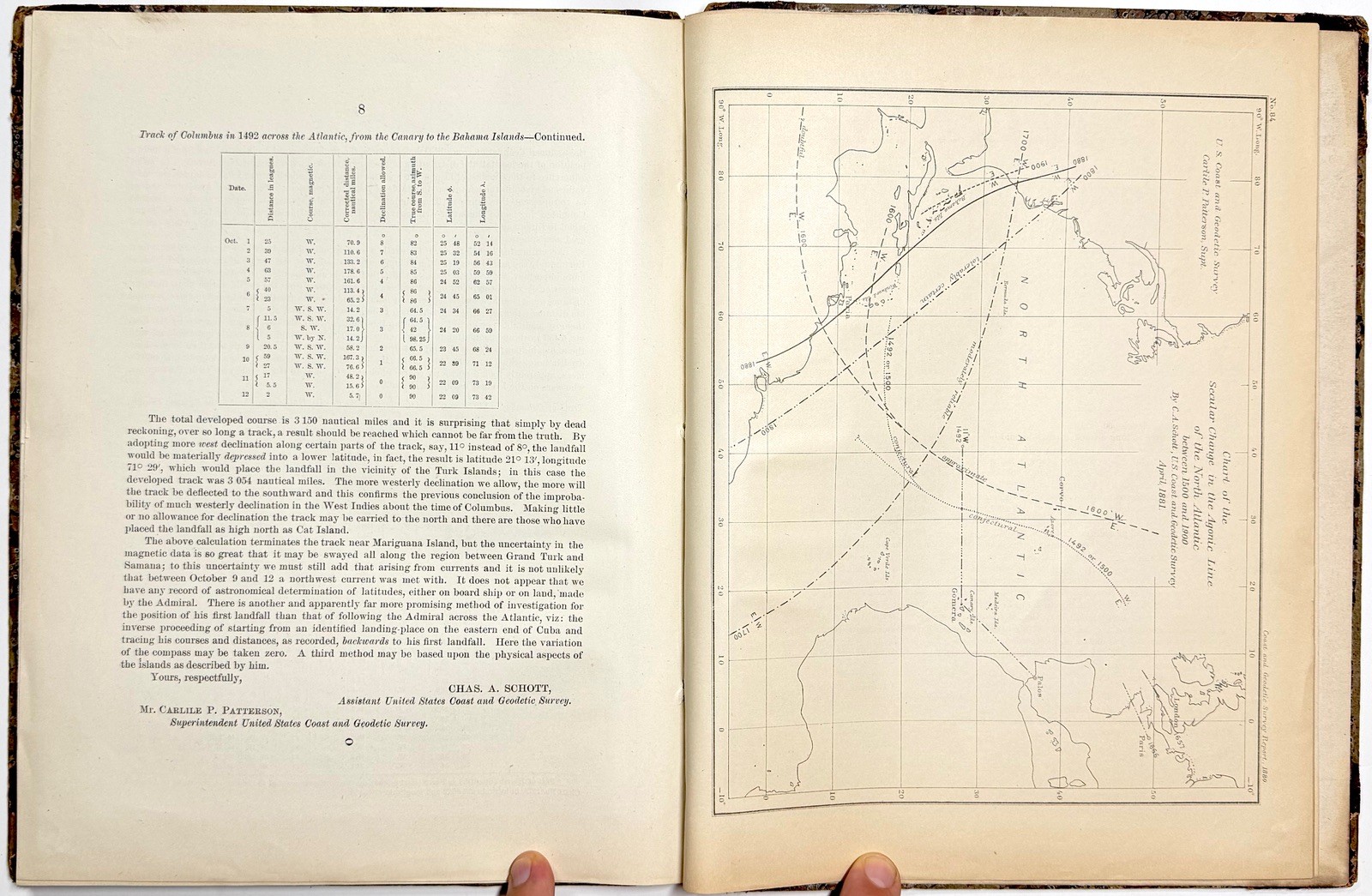 1882 COLUMBUS LANDFALL FOX SCHOTT BAHAMAS 2 MAPS ROPES COPY FOX COMPLIMENTS SLIP