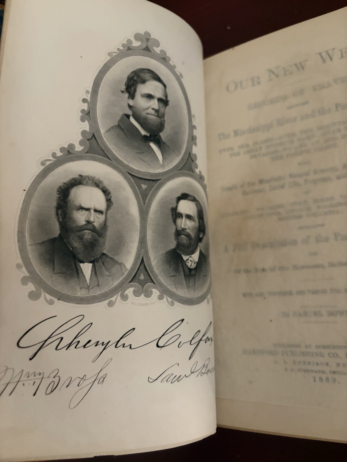 Our New West, Samuel Bowels, 1869, Rebound, Original Cover, Very Nice!