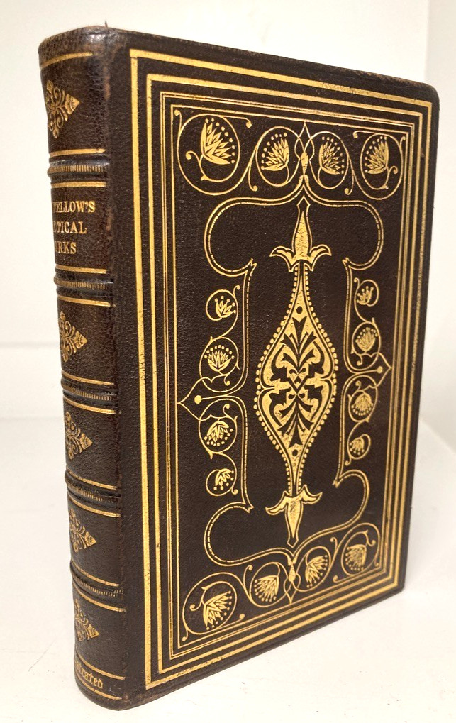 1869 Longfellow Poetical Works Illustrated Full Leather Gilt Binding AEG