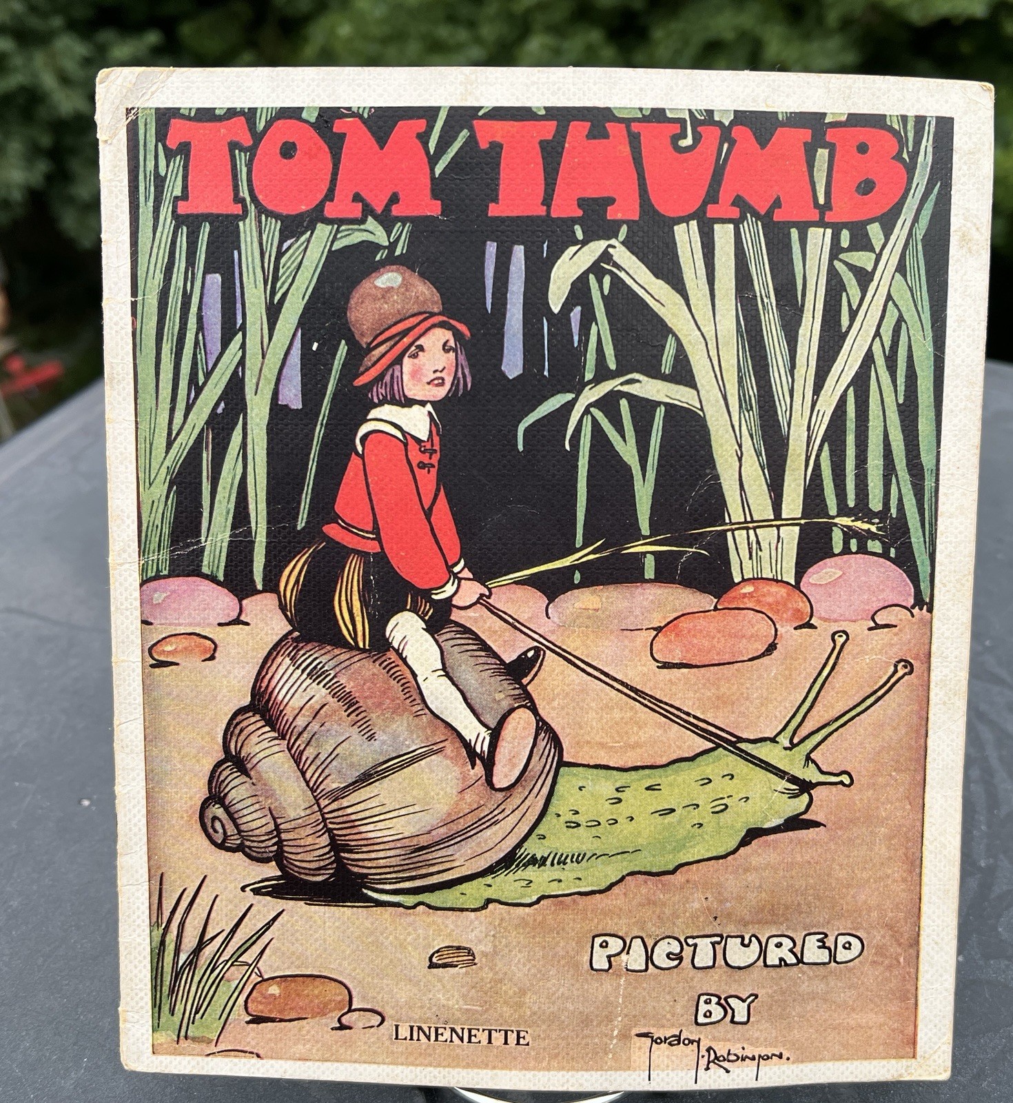 Antique Linenette Children’s Book TOM THUMB Illustrated by Gordon Robinson