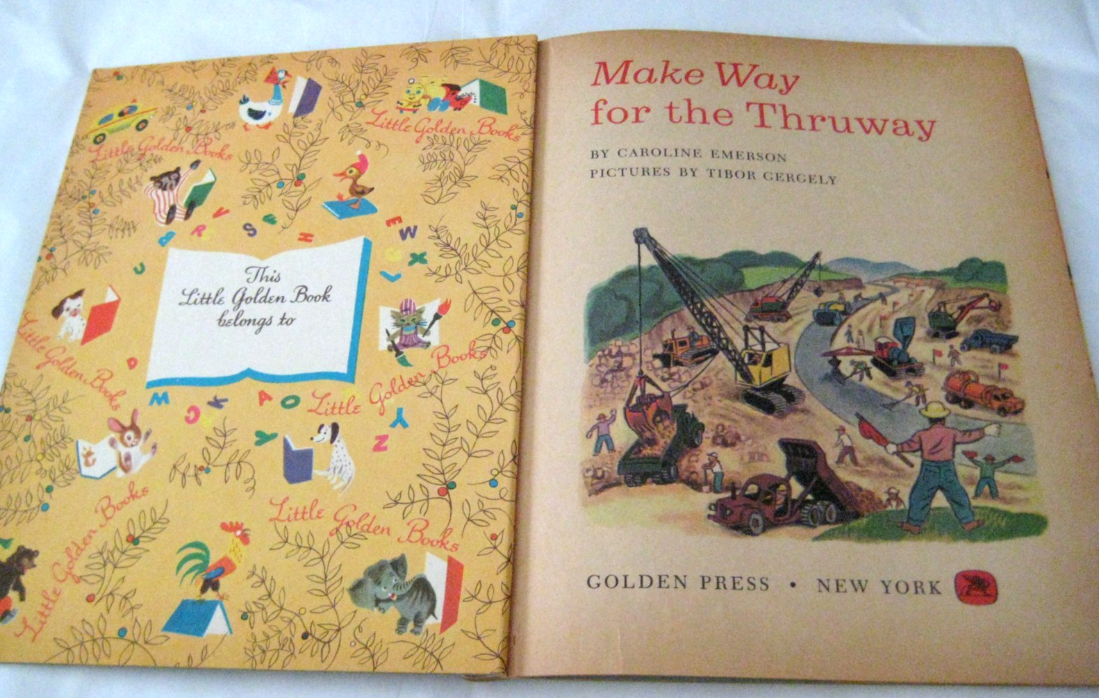 LITTLE GOLDEN BOOK # 439, MAKE WAY FOR THE THRUWAY, GOLDEN PRESS A ED. 1961
