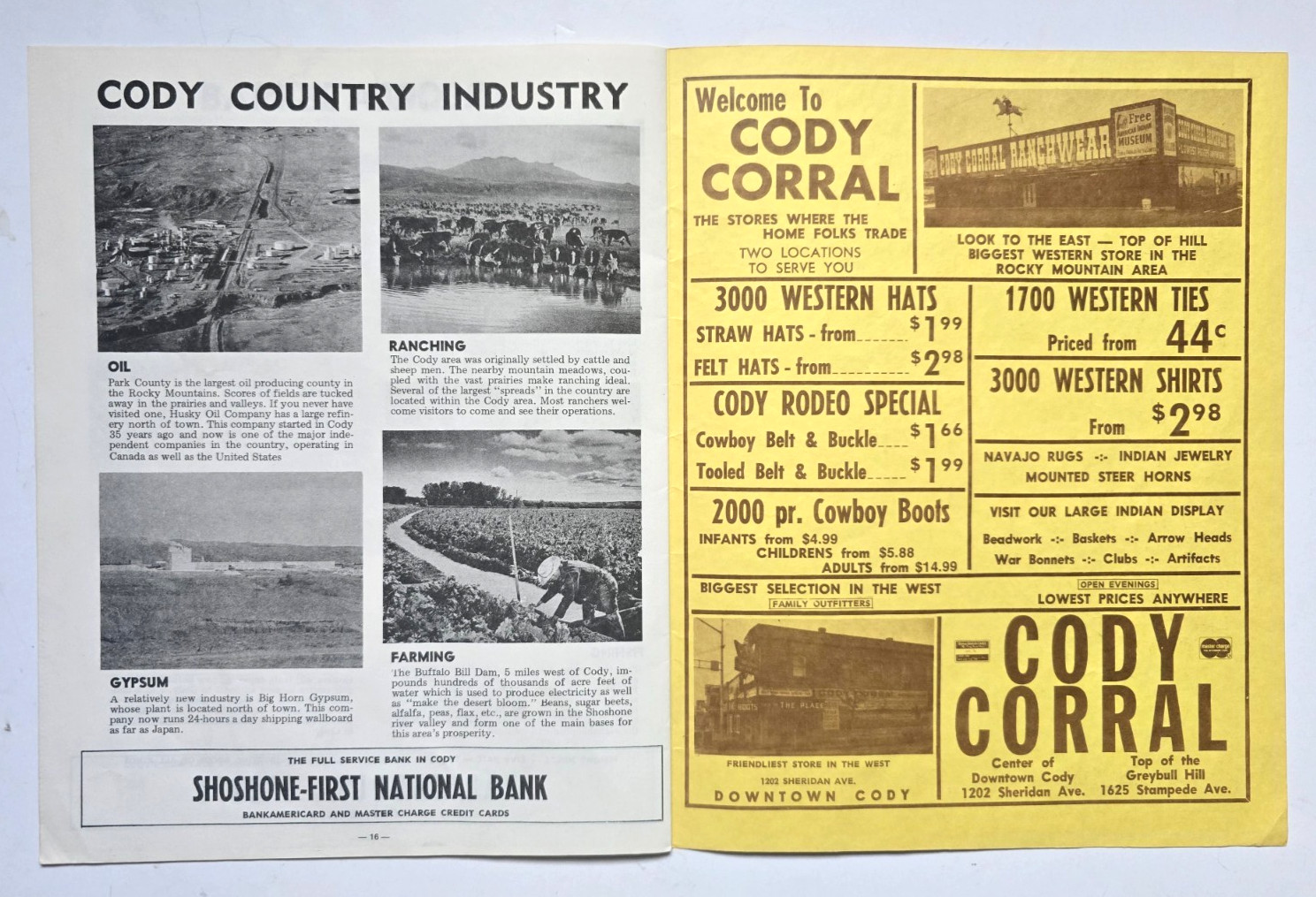 Vintage „Buffalo Bill Cody Nite Rodeo“ Souvenir Western Program Cody, Wyoming WY