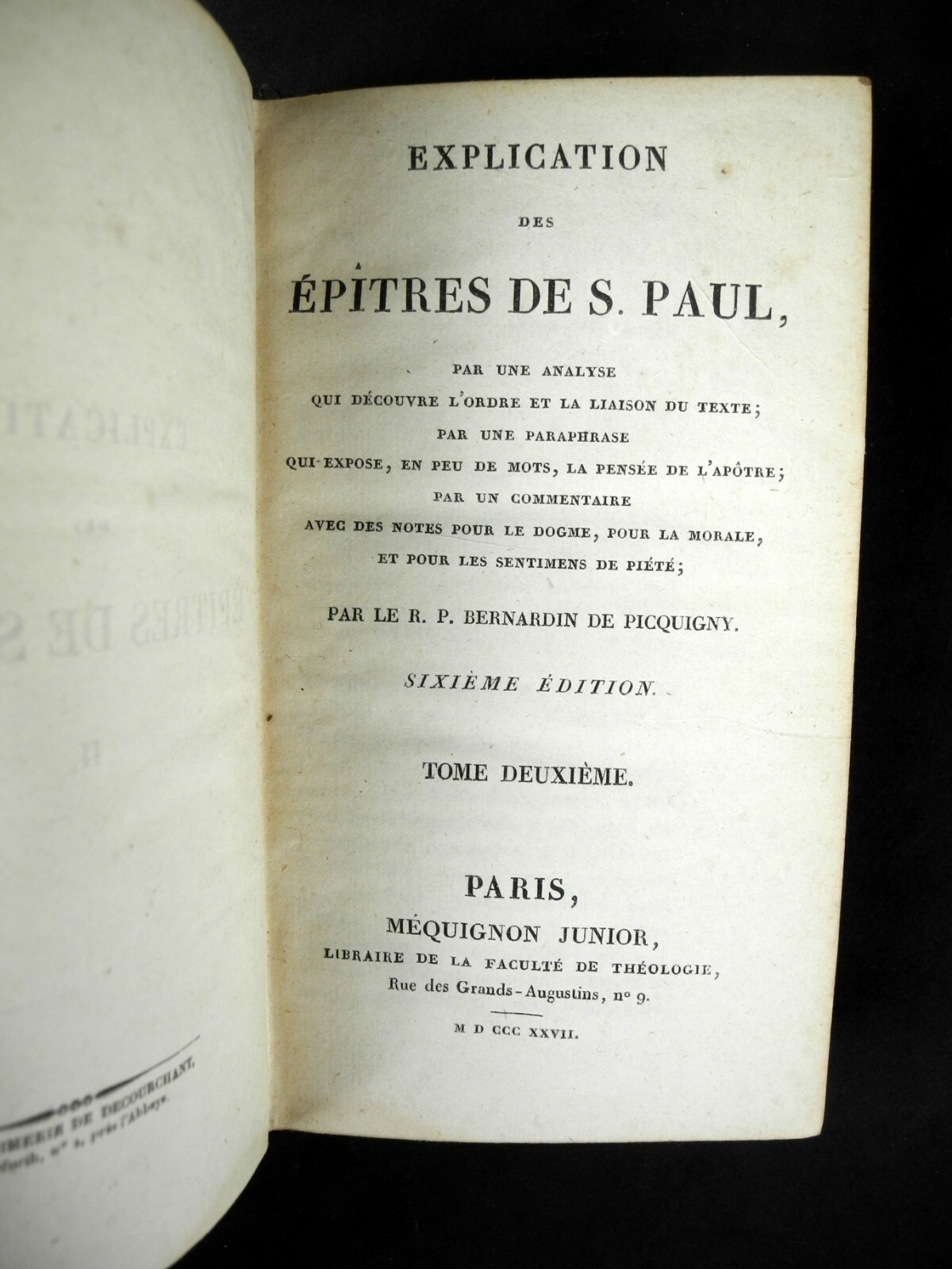 Explication Des Epitres De Saint Paul – 1827 – 3 Vols – French Text