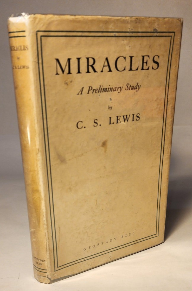 1947 C.S. LEWIS ‚MIRACLES‘ SUPERNATURAL THEISTIC ARGUMENT 1ST ED DJ