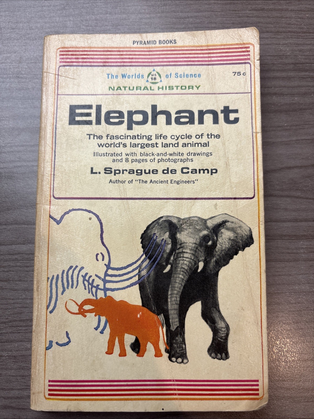 L. Sprague de Camp-Elephant-First edition Paperback original 1964 Non-fiction!