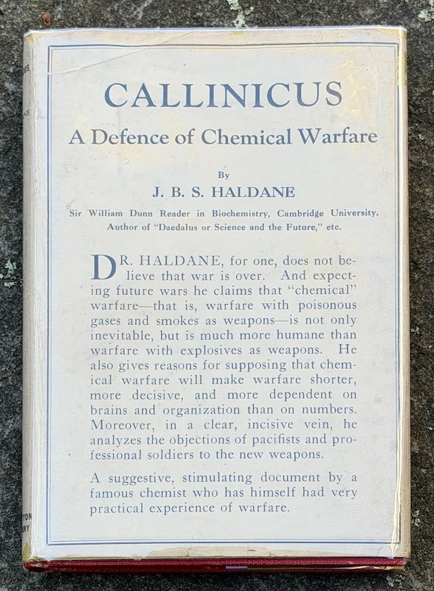 Callinicus Defence of Chemical Warfare J.B.S. Haldane 1925, fine copy