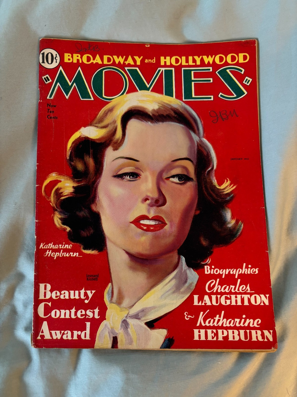 Broadway and Hollywood Movies movie fan magazine Jan 1933 VG Katherine Hepburn