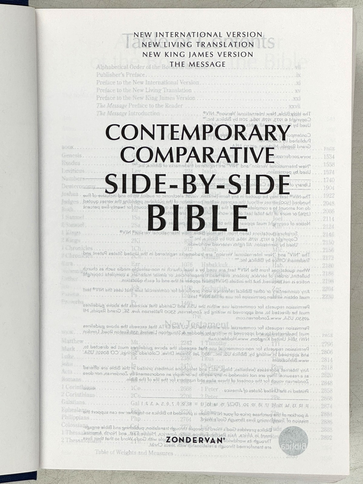 2011 Contemporary Comparative Side-By-Side Bible NIV/NKJV/NLT/The Message HC