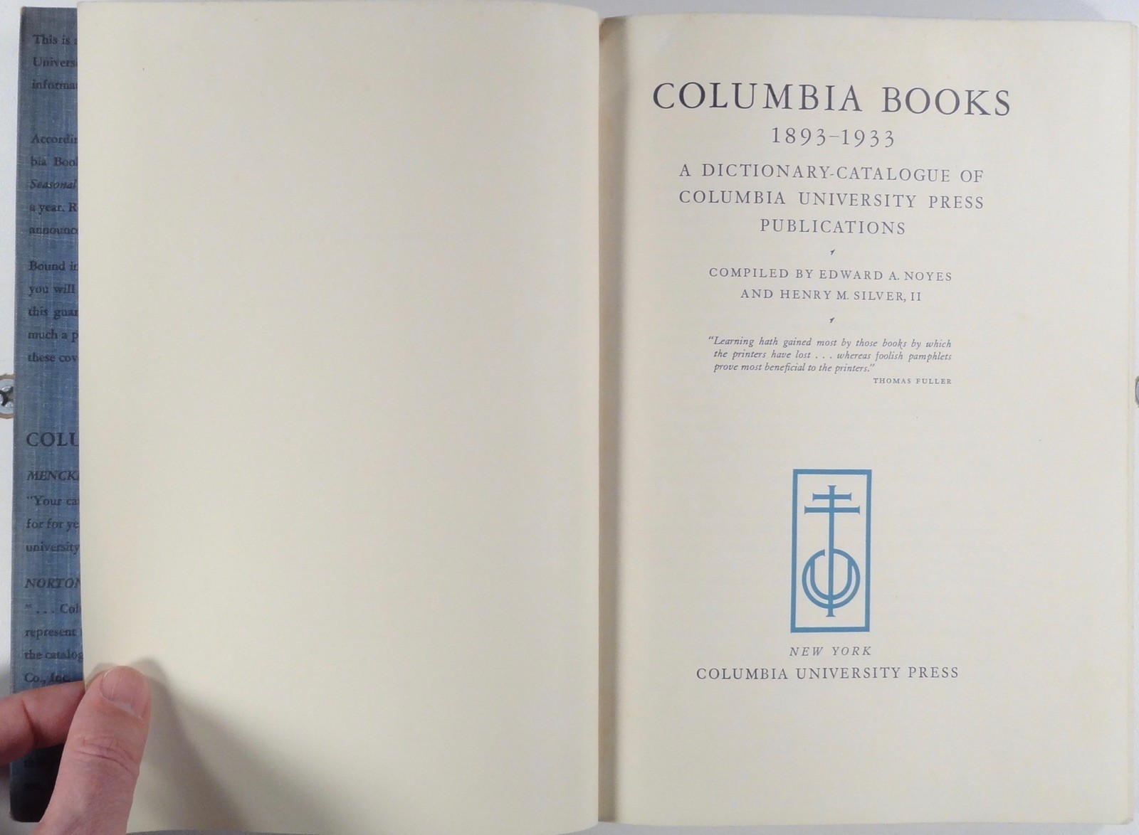 1933 COLUMBIA UNIVERSITY PRESS reference book catalog ILLUSTRATED 1893–1933