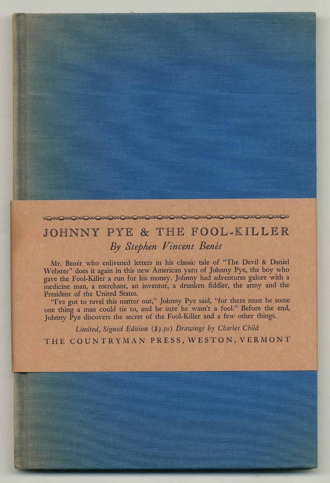 Stephen Vincent BENÉT / Johnny Pye and The Fool-Killer Signed 1st ed 1938