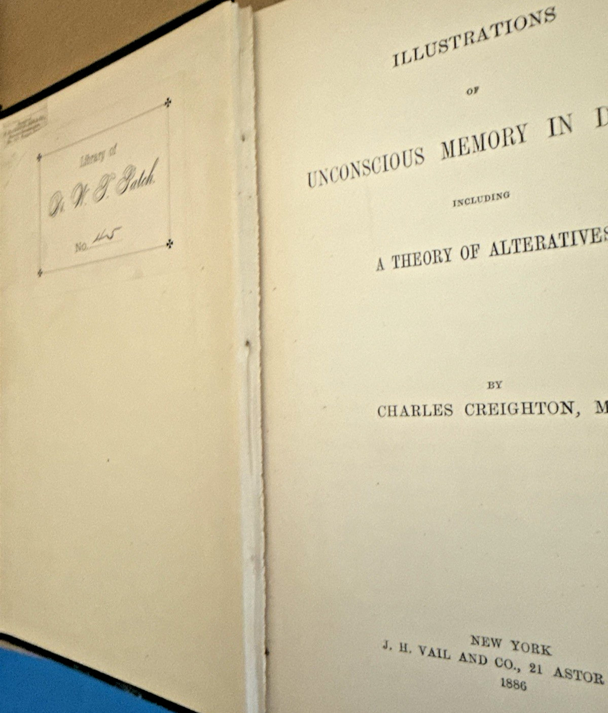 Illustrations Unconscious Memory Disease Creighton 1886 1E Antique Medical Book