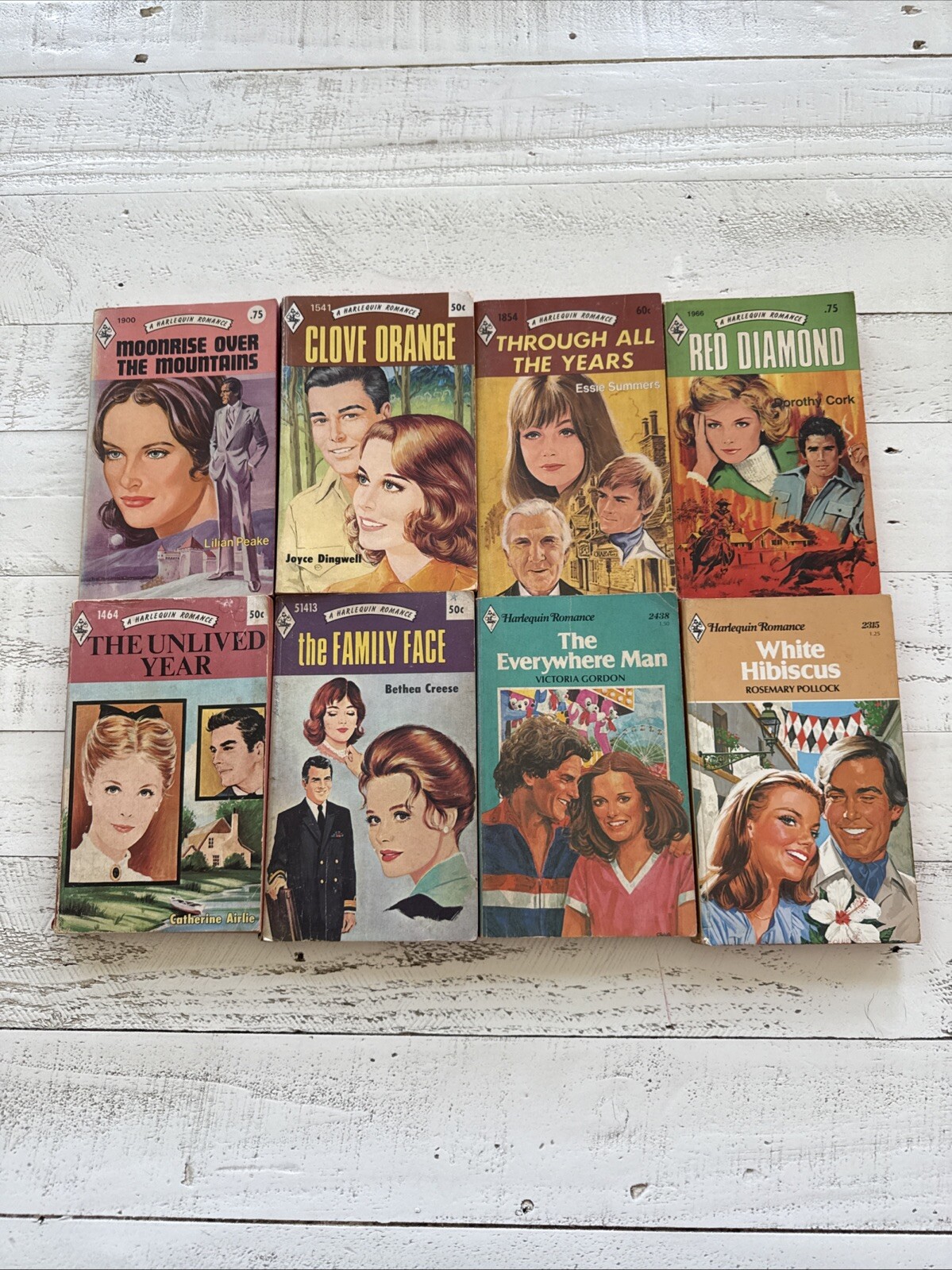 Lot of 8 Vintage Harlequin Romance Books 1960s–70s Paperback Love Stories