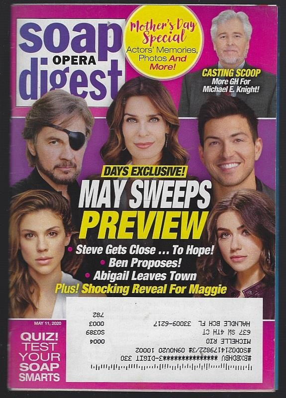 Soap Opera Digest May 11, 2020 May Sweeps Mother’s Day Christel Khalil