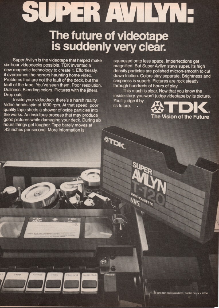 TDK – SA VHS Tape – Original Magazine Ad – 1980