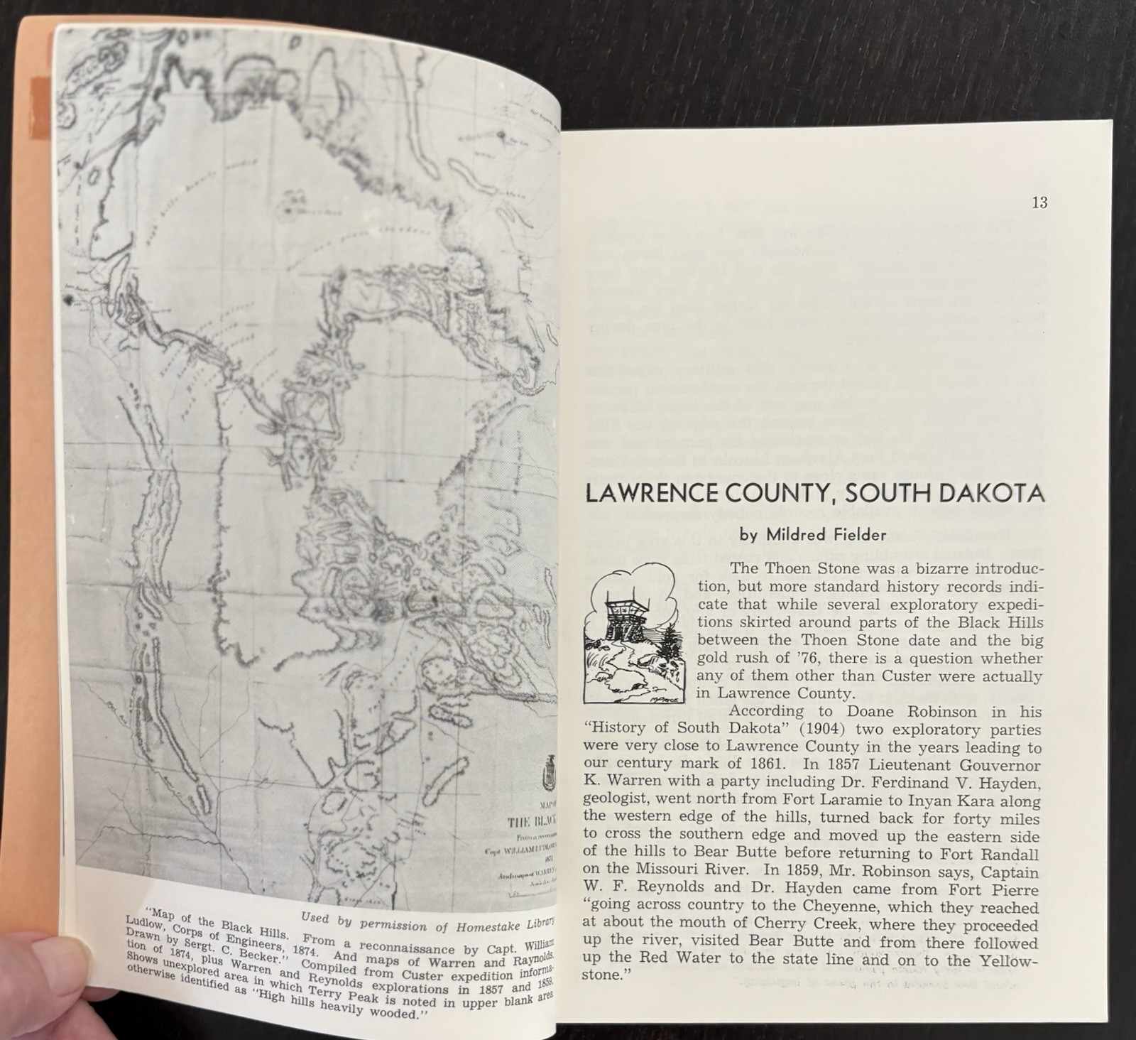 LAWRENCE COUNTY DAKOTA TERRITORY CENTENNIAL 1861-1961 by MILDRED FIELDER -SIGNED