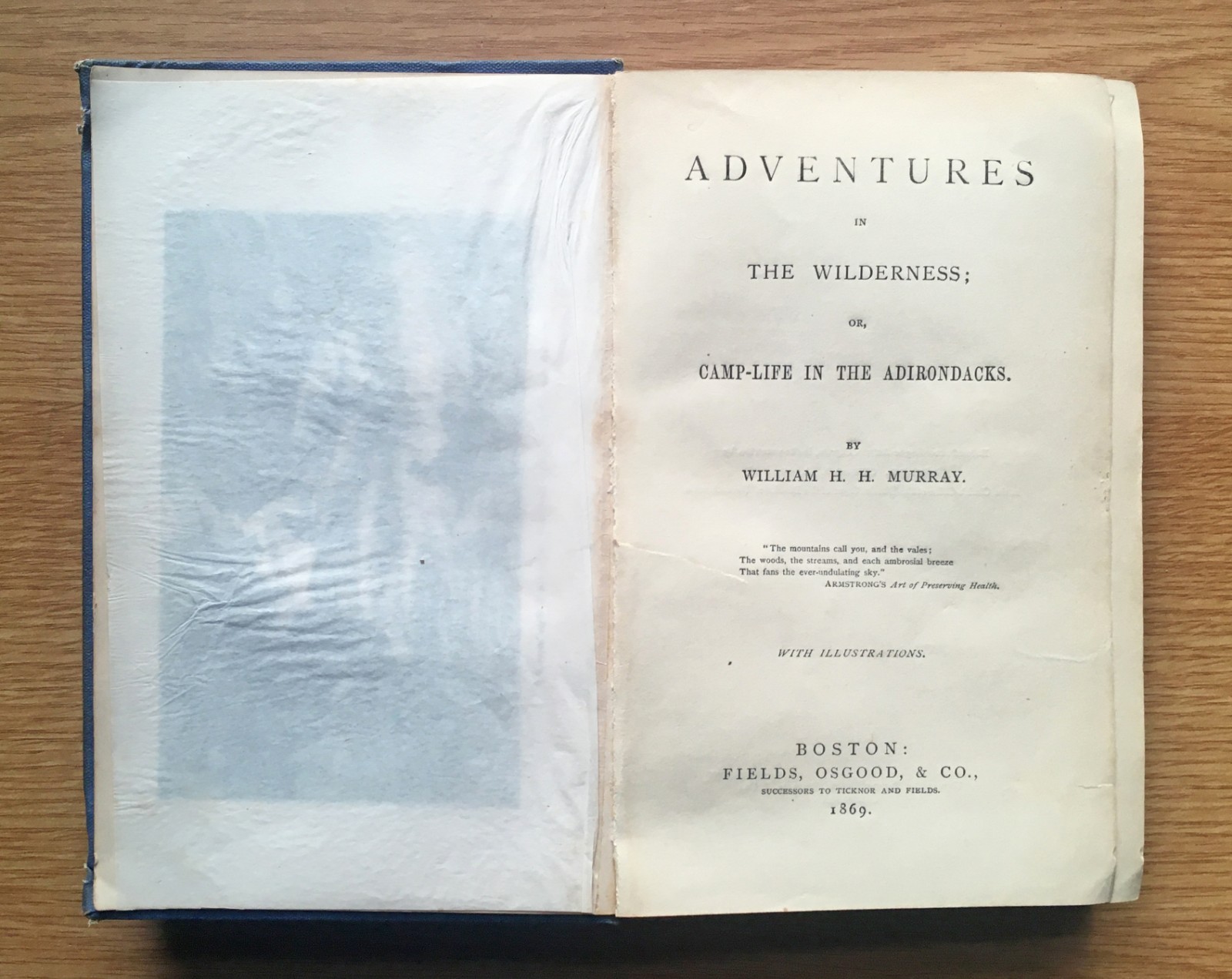 William Henry Harrison Murray, Adventures In The Wilderness, 1st Ed, 1869