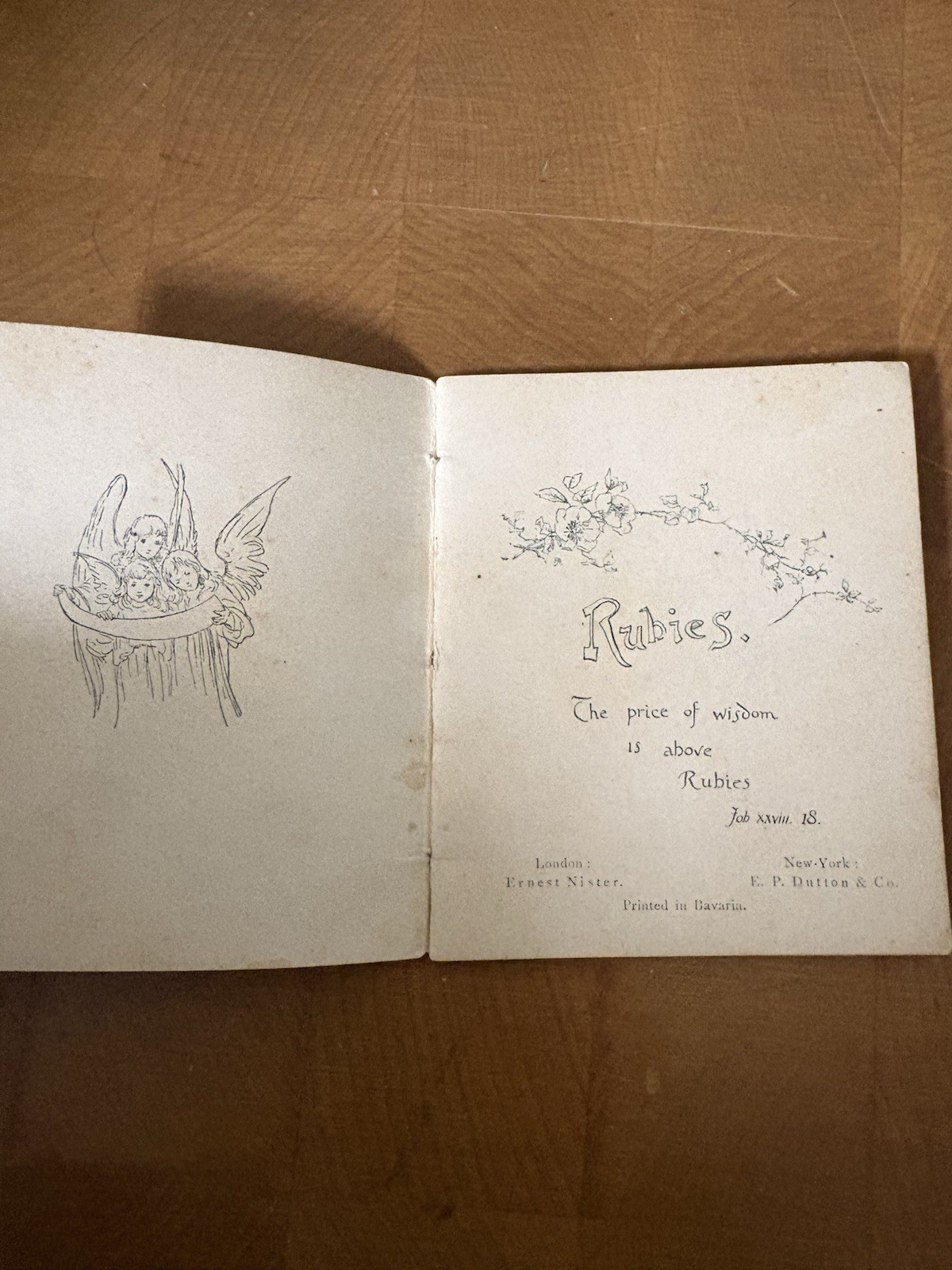 Ernest Nister Booklet “Rubies” Biblical Booklet Victorian Era Rare. Bavaria