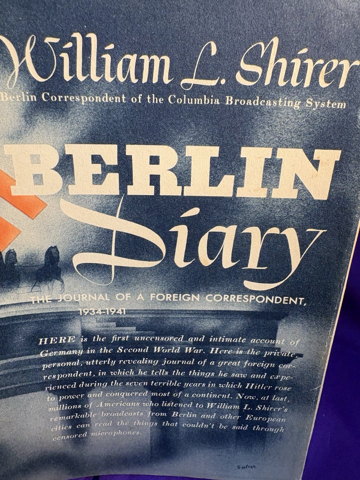 Berlin Diary by William S. Shirer (1941) First Edition Hardcover Book