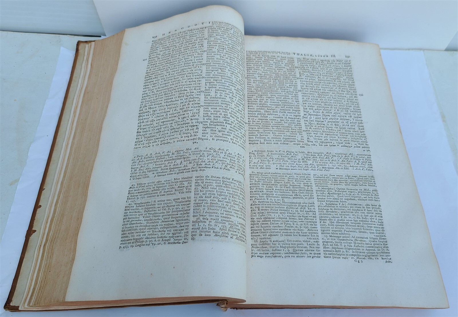 1763 HERODOTUS HISTORY MASSIVE FOLIO antique Historiarum Libri XI GREEK & LATIN