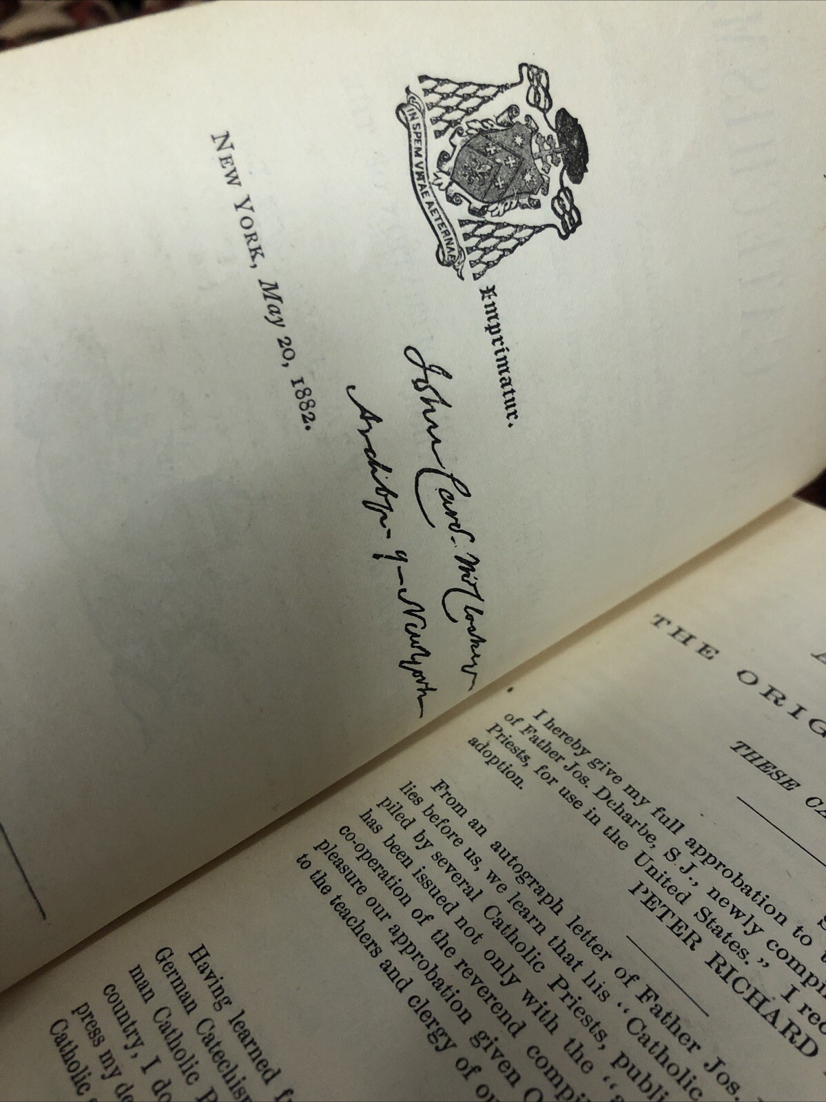 Deharbes Large Catechism 1882 Benzinger Brothers