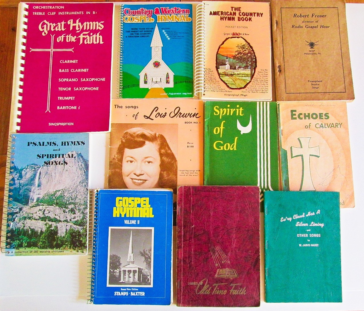 Vintage Song Books Gospel Hymns Religious Inspirational, Lot of 11, Softcover